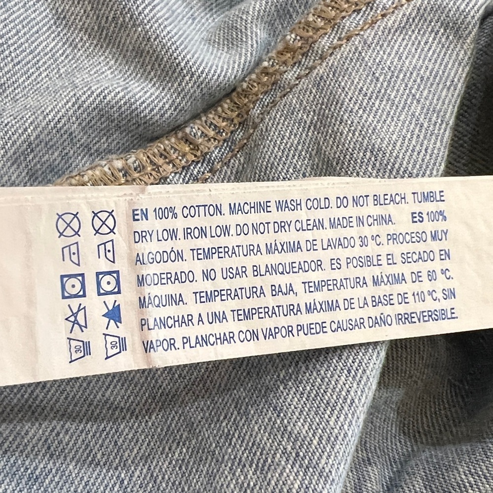 Forever 21 Denim Overall Dress Button Front Racerback Mini Small - Picture 7 of 10